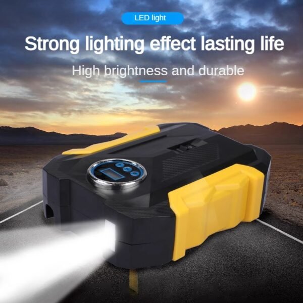 our versatile tire inflator, perfect for your car, boat, inflatable raft, and more! Whether you're inflating car tires, balloons, soccer balls, basketballs, or even an inflatable house tent, our tire inflator gets the job done efficiently and effectively. With its portable design and various adapters, including a cigarette lighter adapter for car tires, you can easily inflate any object wherever you are. Say goodbye to flat tires and low pressure with our reliable and convenient tire inflator.