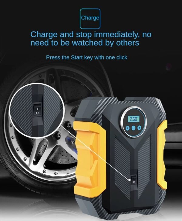 our versatile tire inflator, perfect for your car, boat, inflatable raft, and more! Whether you're inflating car tires, balloons, soccer balls, basketballs, or even an inflatable house tent, our tire inflator gets the job done efficiently and effectively. With its portable design and various adapters, including a cigarette lighter adapter for car tires, you can easily inflate any object wherever you are. Say goodbye to flat tires and low pressure with our reliable and convenient tire inflator.