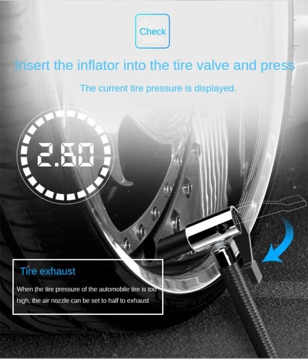 our versatile tire inflator, perfect for your car, boat, inflatable raft, and more! Whether you're inflating car tires, balloons, soccer balls, basketballs, or even an inflatable house tent, our tire inflator gets the job done efficiently and effectively. With its portable design and various adapters, including a cigarette lighter adapter for car tires, you can easily inflate any object wherever you are. Say goodbye to flat tires and low pressure with our reliable and convenient tire inflator.